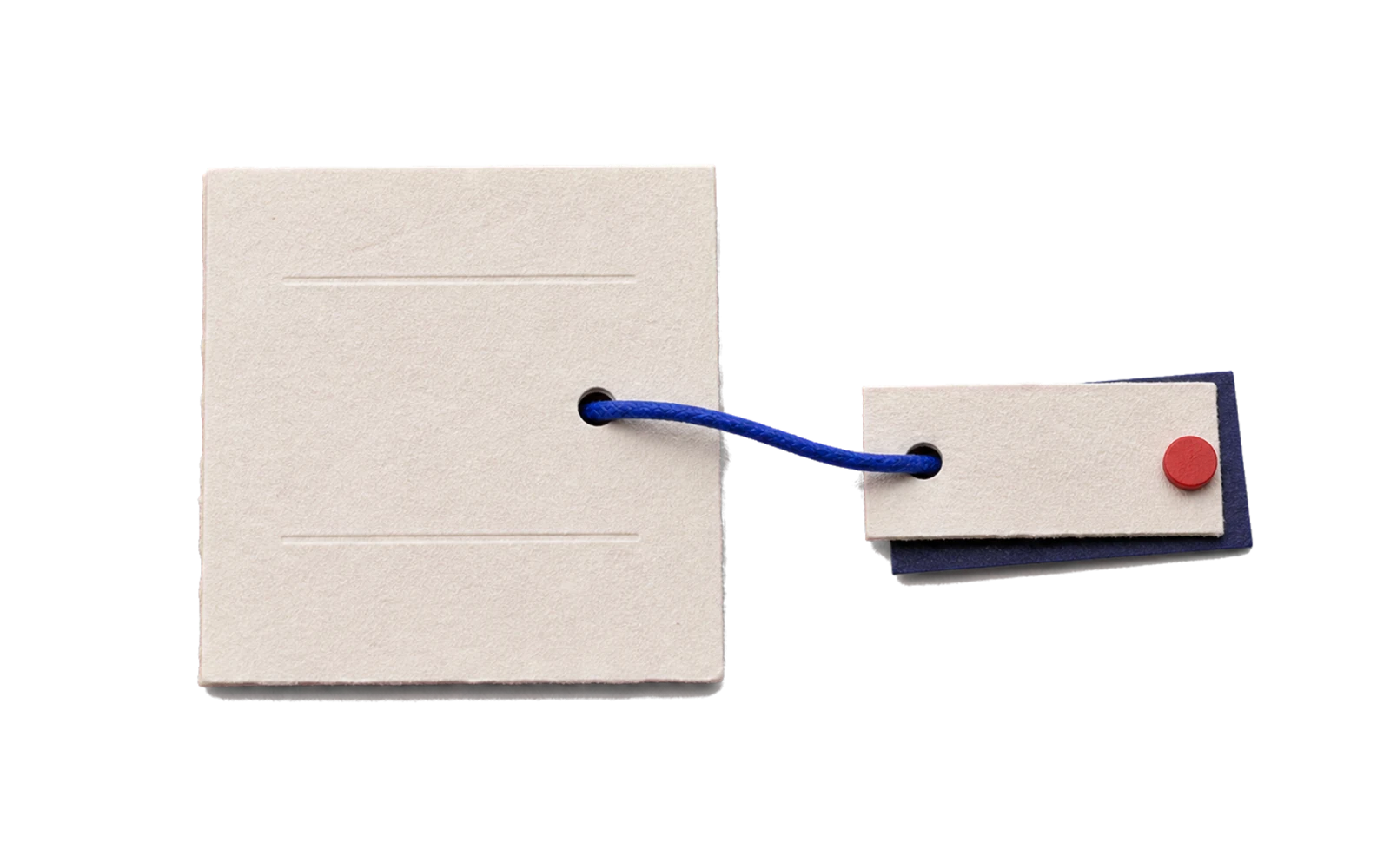 A paper source connected directly to a smaller finding record.